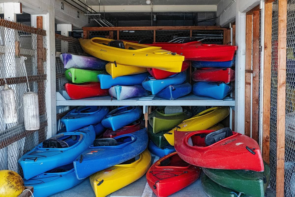 Infographic showing types of kayak rental coverage: credit card protection, personal insurance exclusions, rental damage waivers, and outfitter CGL policies
